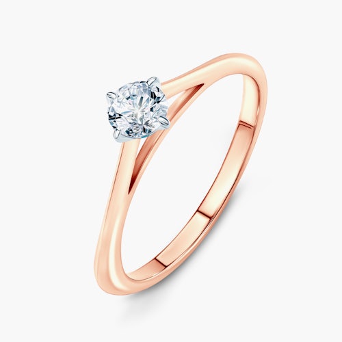 Pierścionek zaręczynowy The Light: dwukolorowe złoto, diament